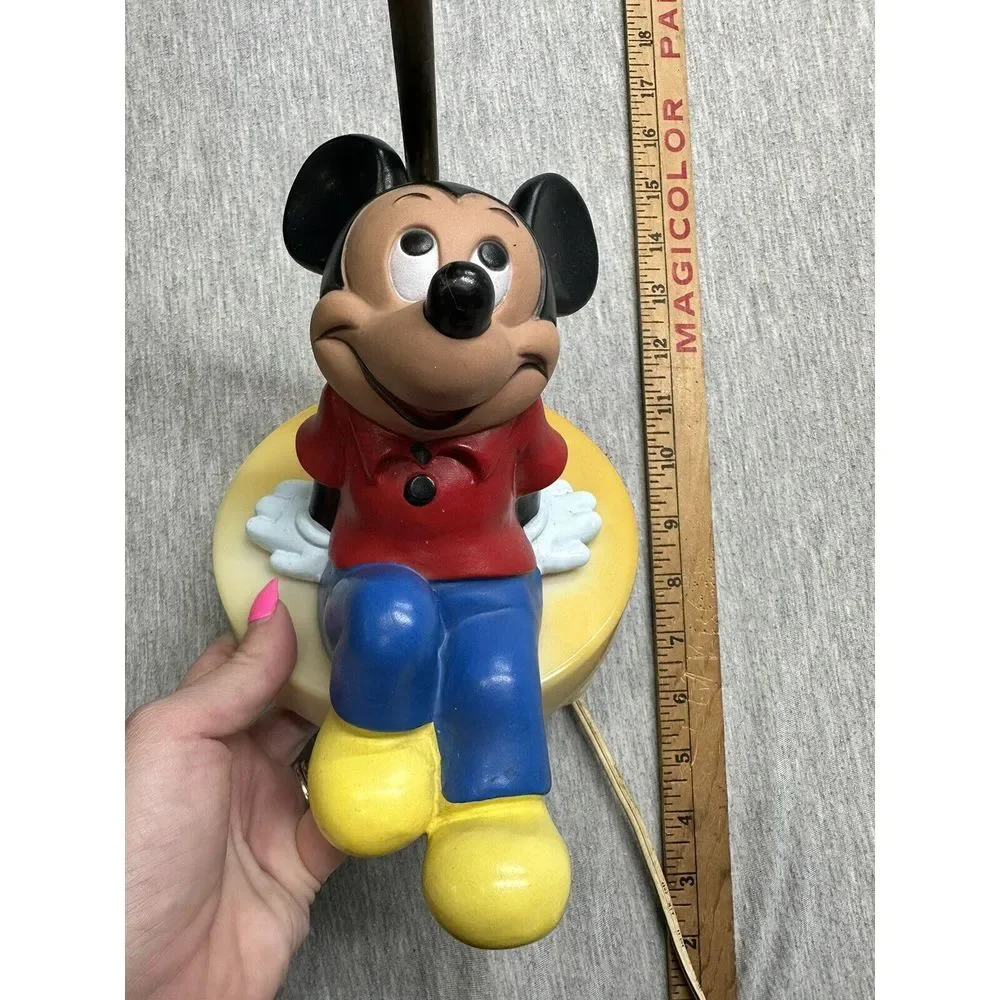 Vintage 1960s Mickey Mouse Table Lamp/Night Light Rubber Walt Disney WORKS GREAT